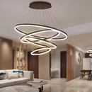 Lustra LED suspendata cu telecomanda CASIANA 130W, 4 Cercuri, lumina Rece/Calda/Neutra, Dimabila, Negru, Inaltime Reglabila Lustre LED cu Telecomanda Default Title Alessandro Design