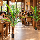Planta Artificială Copac Tip Palmier Regal, 180 cm, 10 frunze, Verde, cu Ghiveci