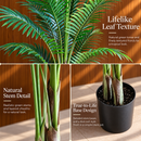 Planta Artificială Copac Tip Palmier Kentia, 3 tulpini, 17 frunze, 160 cm, Verde, cu Ghiveci