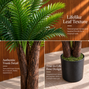 Planta Artificială Copac Tip Palmier, 4 brate, 170 cm, Verde, cu Ghiveci