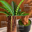 Planta Artificială Copac Tip Palmier Regal, 220 cm, 18 frunze, Verde, cu Ghiveci