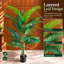 Planta Artificială Copac Tip Palmier Kentia, 3 tulpini, 17 frunze, 160 cm, Verde, cu Ghiveci