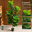 Planta Artificială Copac Tip Smochin, Frunze cu 4 ramificatii, 180 cm, Verde, cu Ghiveci