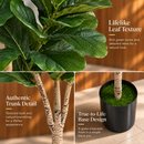 Planta Artificială Copac Tip Smochin, Frunze cu 4 ramificatii, 180 cm, Verde, cu Ghiveci
