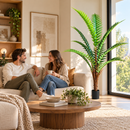 Planta Artificială Copac Tip Palmier Regal, 180 cm, 10 frunze, Verde, cu Ghiveci