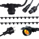 Ghirlanda LED 15 surse de lumina 10M 15xE27 Negru IP65