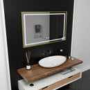 Oglinda LED Rectangulara, 100x80cm, Verite Royale Gold Motion Glow Marcello, Sistem Dezaburire, Ceas & Termometru, Dimabila