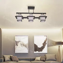 Lustra Clasica Aramis cu Lemn Abajur Patrat 3x E27 Gri Negru Lustre Clasice Default Title Alessandro Design