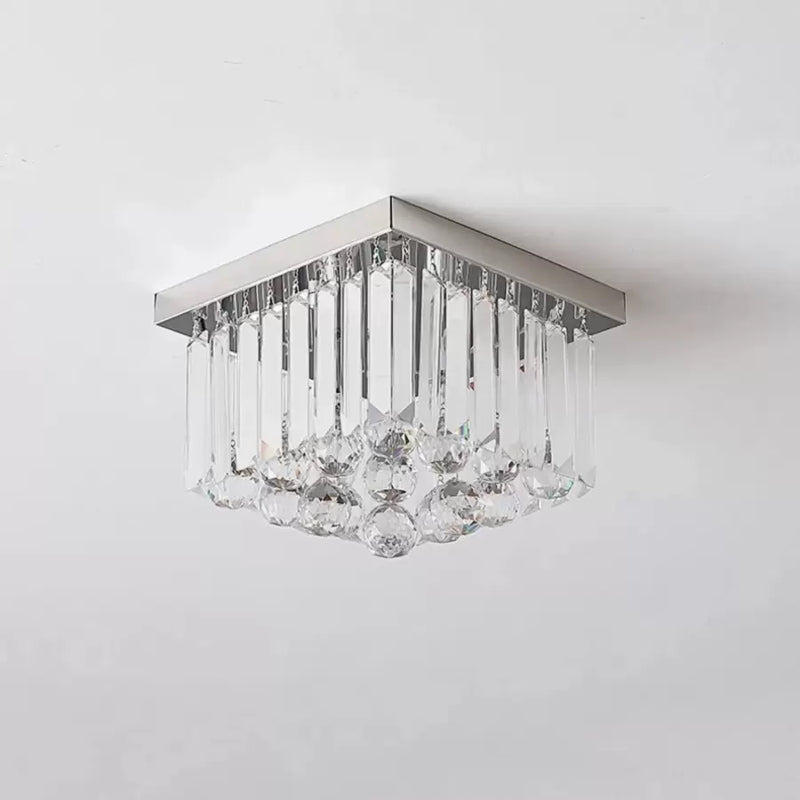 Lustra Cristal MARTINEZ Linear Luxe, Diametru 35cm, 4x E14, Crom Lucios