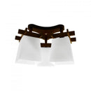 Lustra Jade, 3*E27, Alb cu Maro, Metal si Sticla