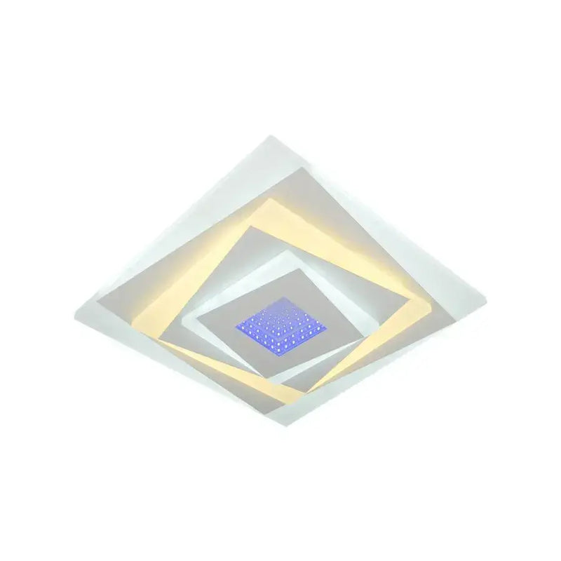 Lustra LED NIVARA RGB 3D 20W, lumina Rece/Calda/Neutra, Alb