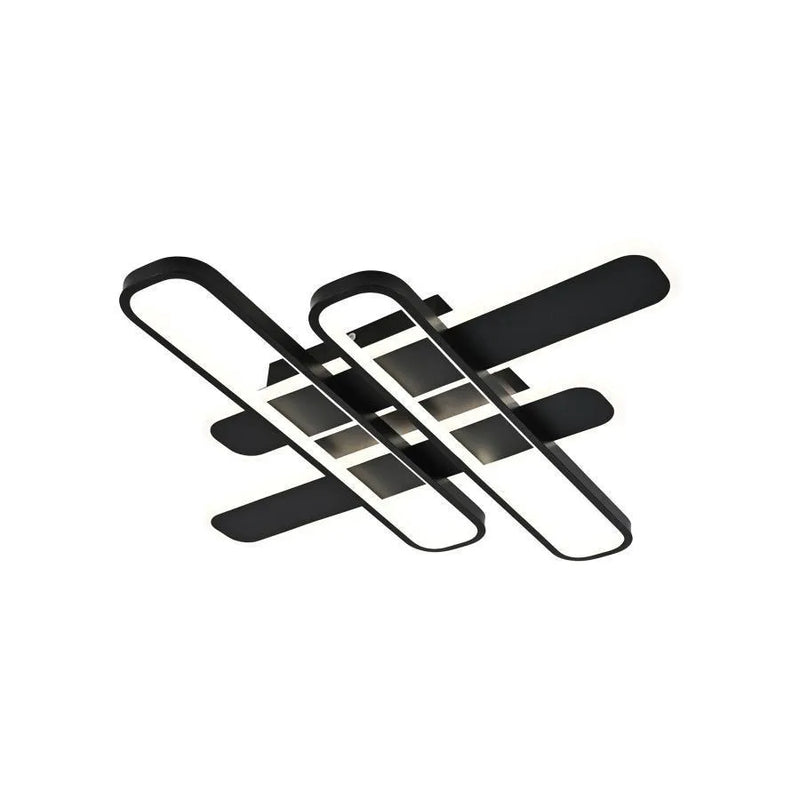 Lustra LED cu telecomanda AFINA 120W, 4 Elemente, lumina Rece/Calda/Neutra, Dimabila, Negru