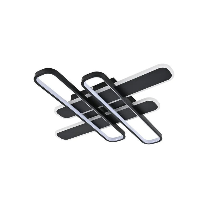 Lustra LED cu telecomanda AFINA 120W, 4 Elemente, lumina Rece/Calda/Neutra, Dimabila, Negru