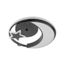 Lustra LED cu telecomanda ALYONA 44W, Luna si Stea, lumina Rece/Calda/Neutra, Dimabila, Negru