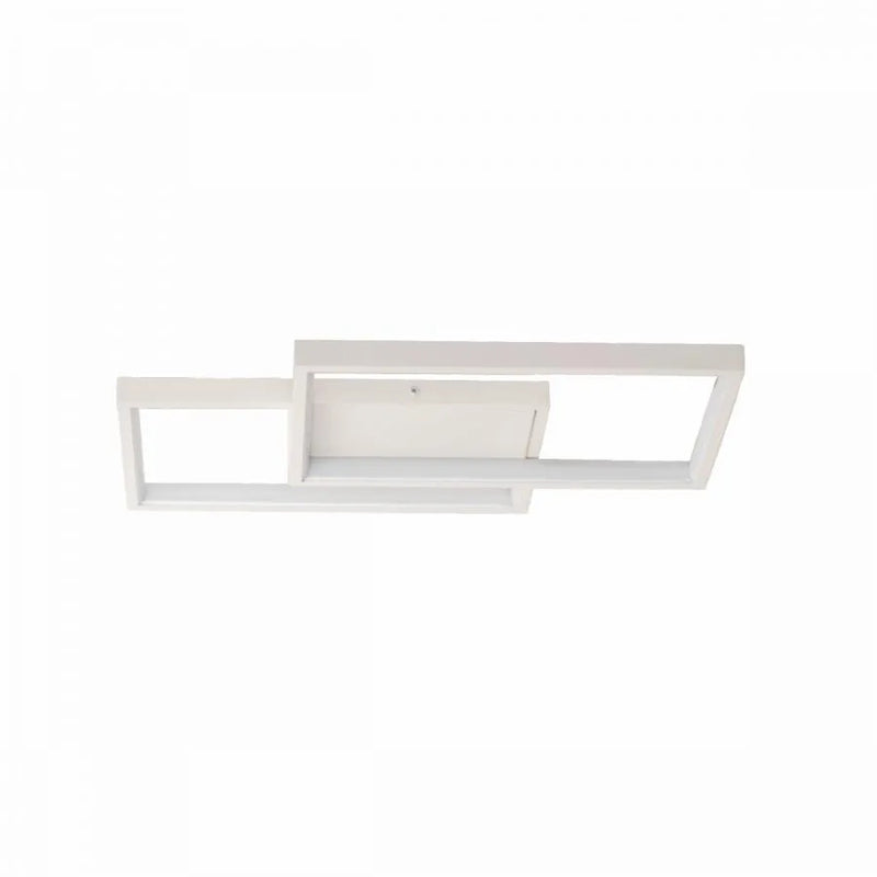 Lustra LED cu telecomanda LANDYN 62W, 2 Patrate, lumina Rece/Calda/Neutra, Dimabila, Alb