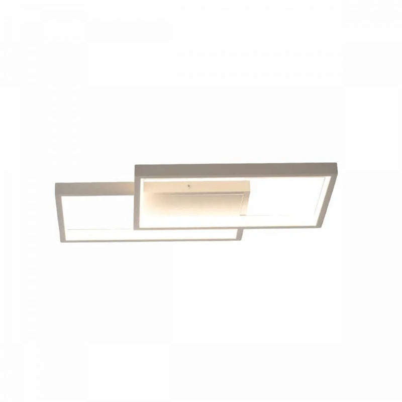 Lustra LED cu telecomanda LANDYN 62W, 2 Patrate, lumina Rece/Calda/Neutra, Dimabila, Alb
