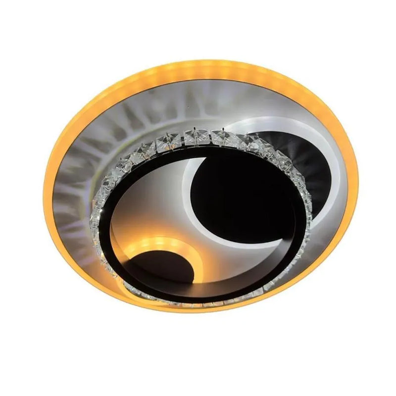 Lustra LED  cu cristal ARIELLA 30W, Rotunda,  lumina Rece/Calda/Neutra, Negru