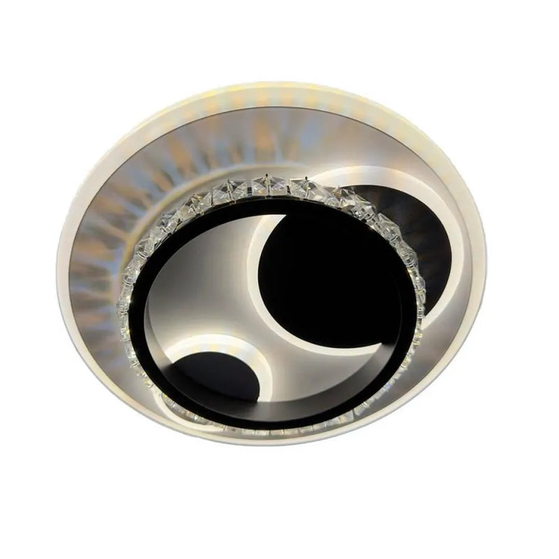 Lustra LED  cu cristal ARIELLA 30W, Rotunda,  lumina Rece/Calda/Neutra, Negru