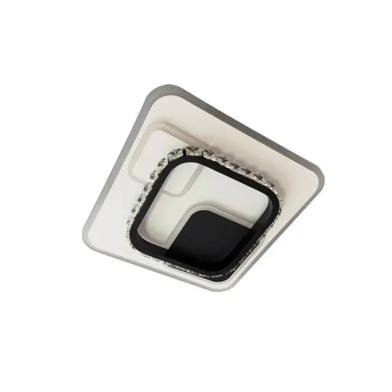 Lustra LED  cu cristal ARIELLA 40W, Patrata,  lumina Rece/Calda/Neutra, Negru