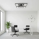 Lustra LED cu telecomanda ZOE 65W, 5 Patrate, lumina Rece/Calda/Neutra, Dimabila, Negru Lustre LED cu Telecomanda Default Title Alessandro Design