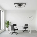 Lustra LED cu telecomanda ZOE 65W, 5 Patrate, lumina Rece/Calda/Neutra, Dimabila, Negru Lustre LED cu Telecomanda Default Title Alessandro Design