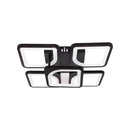 Lustra LED cu telecomanda ZOE 68W, 5 Patrate, lumina Rece/Calda/Neutra, Dimabila, Negru