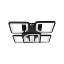 Lustra LED cu telecomanda ZOE 68W, 5 Patrate, lumina Rece/Calda/Neutra, Dimabila, Negru