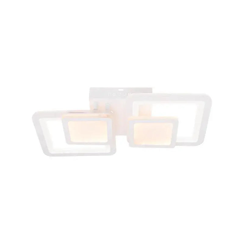 Lustra LED cu telecomanda BALANS 48W, 2 Patrate, lumina Rece/Calda/Neutra, Dimabila, Alb