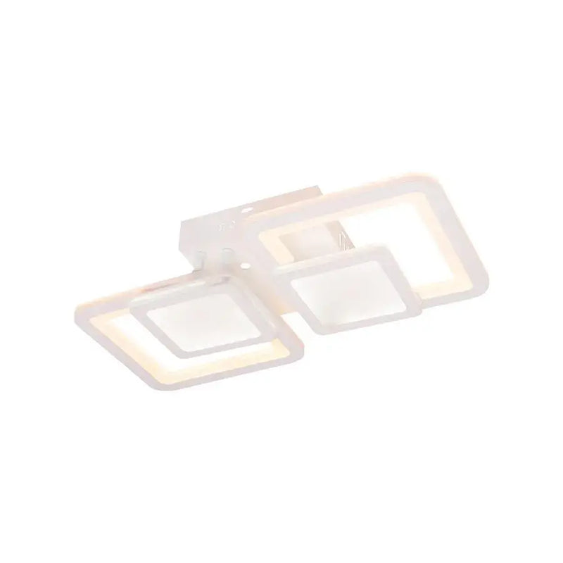 Lustra LED cu telecomanda BALANS 48W, 2 Patrate, lumina Rece/Calda/Neutra, Dimabila, Alb