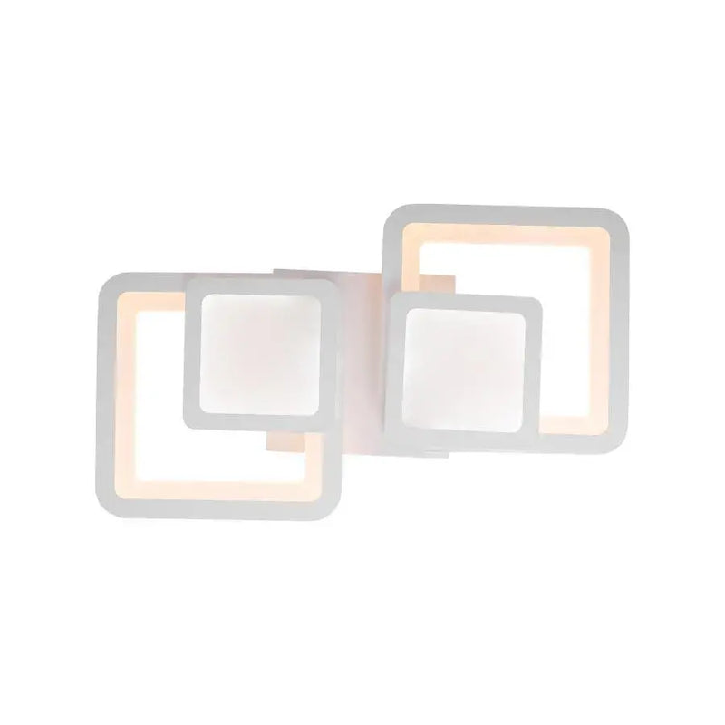 Lustra LED cu telecomanda BALANS 48W, 2 Patrate, lumina Rece/Calda/Neutra, Dimabila, Alb