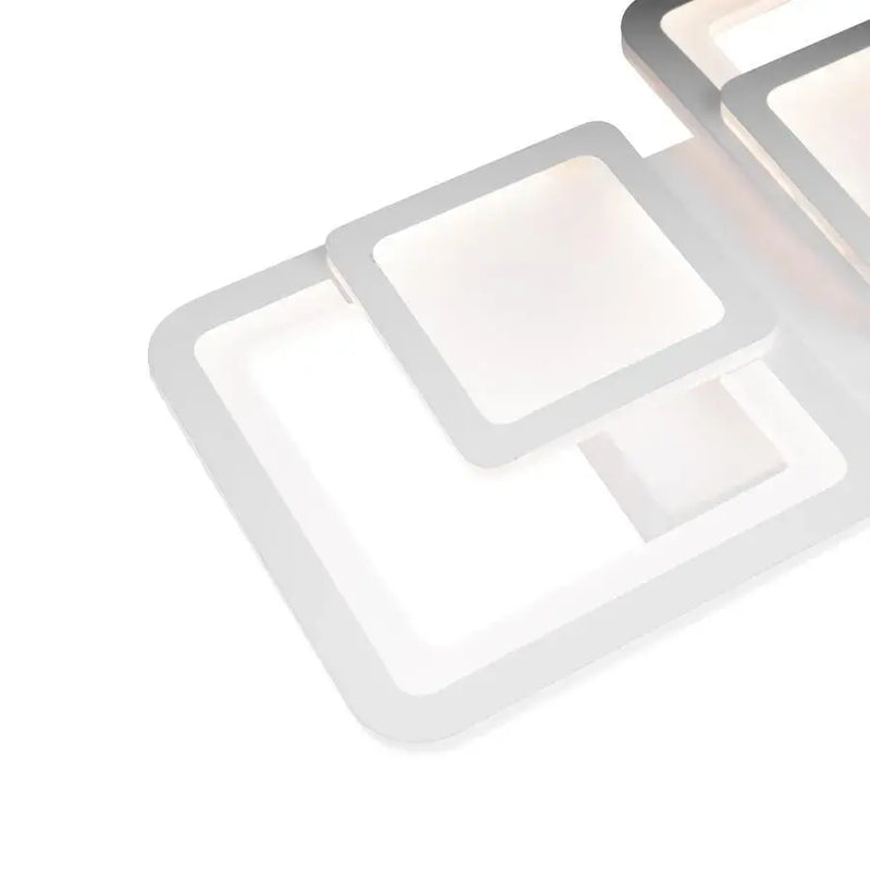 Lustra LED cu telecomanda BALANS 48W, 2 Patrate, lumina Rece/Calda/Neutra, Dimabila, Alb