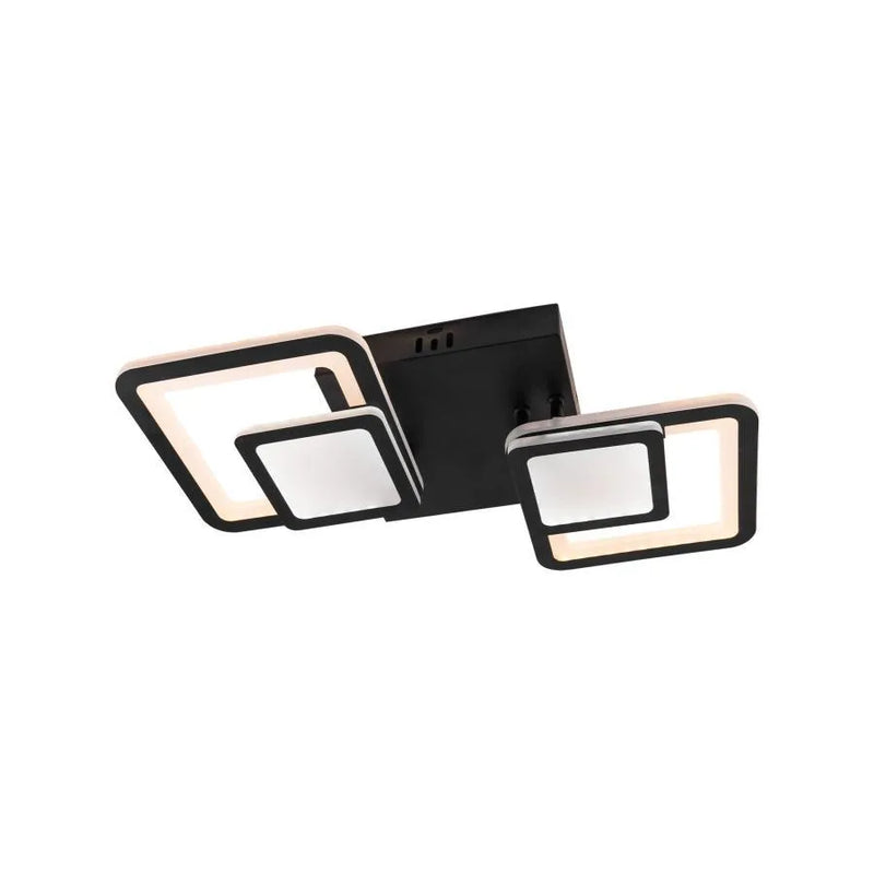 Lustra LED cu telecomanda BALANS 44W, 2 Patrate, lumina Rece/Calda/Neutra, Dimabila, Negru