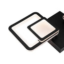 Lustra LED cu telecomanda BALANS 44W, 2 Patrate, lumina Rece/Calda/Neutra, Dimabila, Negru