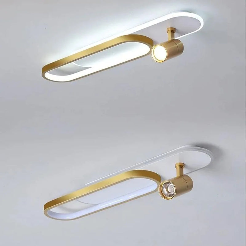 Lustra LED cu Proiector Reglabil FISSO Camilla, 48W, lumina Rece/Calda/Neutra, Auriu Lucios