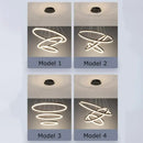 Lustra LED suspendata cu telecomanda CASIANA 84W, 3 Cercuri, lumina Rece/Calda/Neutra, Dimabila, Negru, Inaltime Reglabila