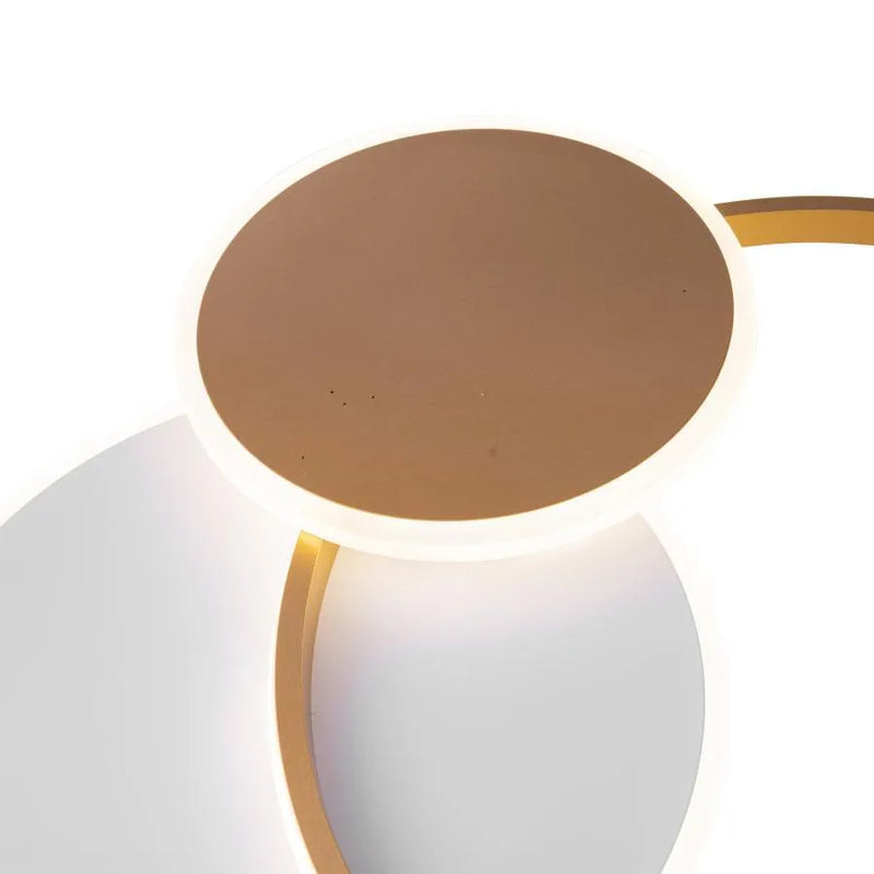 Lustra LED cu telecomanda KILLIAN 71W, 3 Cercuri, lumina Rece/Calda/Neutra, Dimabila, Auriu Alb