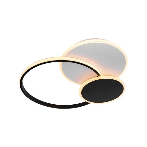 Lustra LED cu telecomanda KILLIAN 81W, 3 Cercuri, lumina Rece/Calda/Neutra, Dimabila, Negru Alb