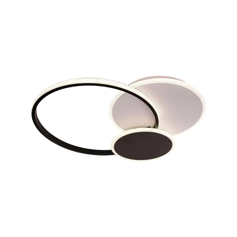 Lustra LED cu telecomanda KILLIAN 81W, 3 Cercuri, lumina Rece/Calda/Neutra, Dimabila, Negru Alb