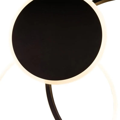 Lustra LED cu telecomanda KILLIAN 46W, 3 Cercuri, lumina Rece/Calda/Neutra, Dimabila, Negru