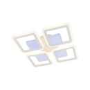 Lustra LED cu telecomanda CHAI 3D 104W, 4 Patrate, lumina Rece/Calda/Neutra, Dimabila, Alb