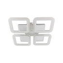 Lustra LED cu telecomanda CHAI 3D 104W, 4 Patrate, lumina Rece/Calda/Neutra, Dimabila, Alb