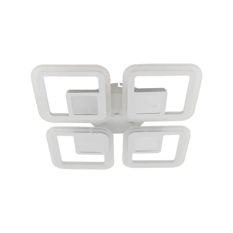 Lustra LED Chai 3D cu Telecomanda, 104W, 2.4GHz, Dimabila, RGB, Acril, Alb