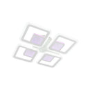 Lustra LED cu telecomanda CHAI 3D 104W, 4 Patrate, lumina Rece/Calda/Neutra, Dimabila, Alb
