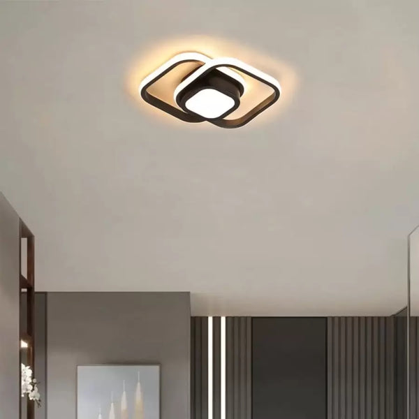 Lustra LED DUOFORM, 36W, 3 Patrate, lumina Rece/Calda/Neutra, Negru