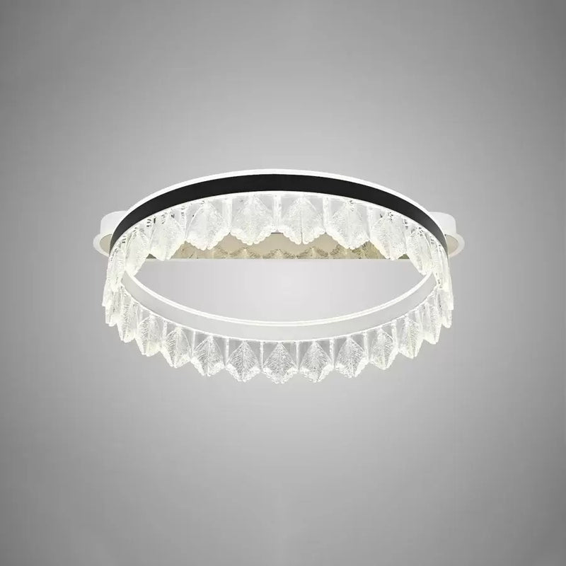 Lustra LED Cristal cu Telecomanda Hezekiah 60W Dimabila Alb Negru