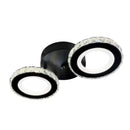 Lustra LED cu telecomanda si cristal NOVA ROTONDA 29W, 2 Cercuri, lumina Rece/Calda/Neutra, Dimabila, Negru