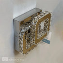 Lustra LED cu cristal JEREMIAH 48W, 2 Patrate, lumina Rece/Calda/Neutra, Dimabila, Crom Lucios