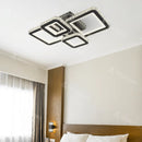 Lustra LED cu telecomanda si cristal BLAKELY RGB 154W, 4 Patrate, lumina Rece/Calda/Neutra, Dimabila, Negru