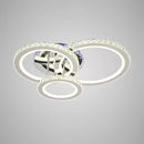 Lustra LED cu telecomanda si cristal NOVA ROTONDA RGB 103W, 3 Cercuri, lumina Rece/Calda/Neutra, Dimabila, Crom Lucios