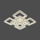 Lustra LED cu telecomanda si cristal BLAKELY RGB 163W, 8 Patrate, lumina Rece/Calda/Neutra, Dimabila, Alb